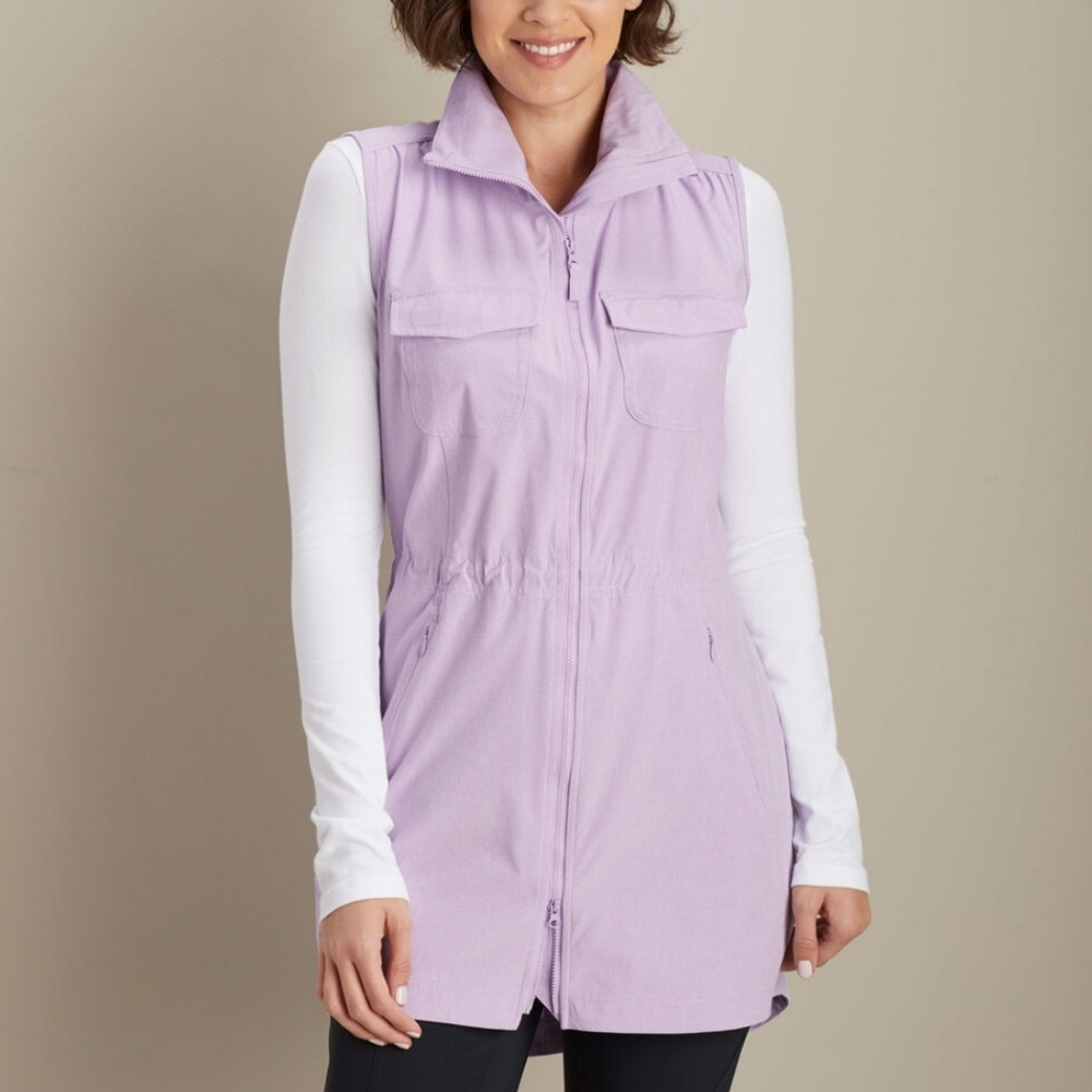 Duluth Trading Co Sol Survivor Sun Protection Tunic Vest Lavender Size Medium